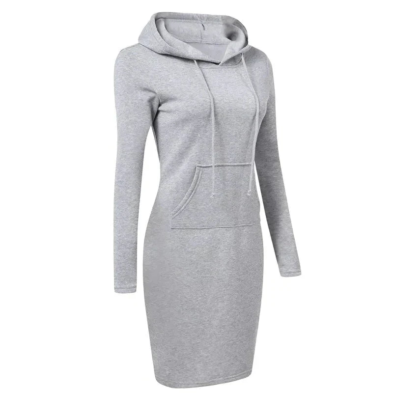 Sweatshirtkjole med hette