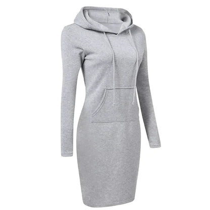 Sweatshirtkjole med hette