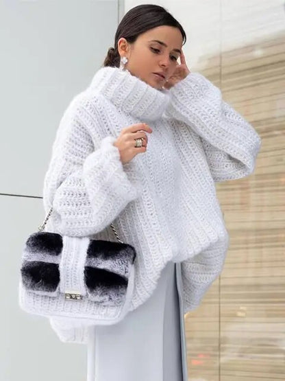 Heklet pullover med lange ermer