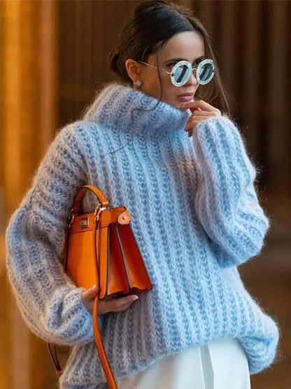 Heklet pullover med lange ermer