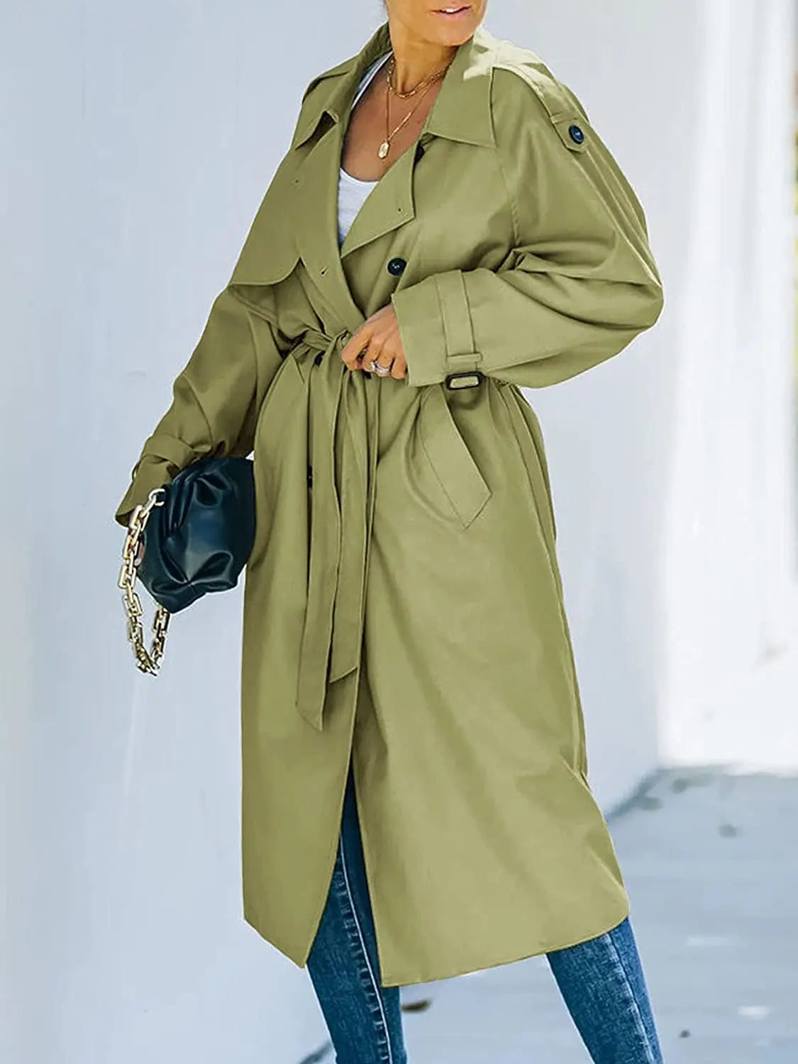 Dobbeltspent lang trenchcoat