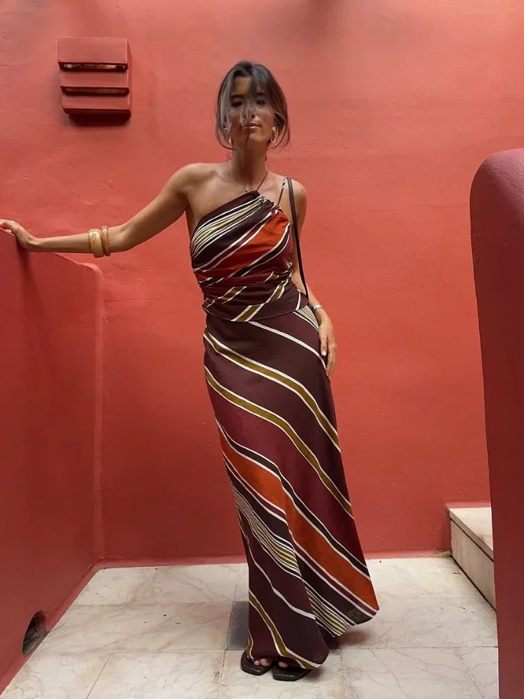 Halter Neck Maxi Kjole – Flytende Resort Silhuett Kjole for Kvinner