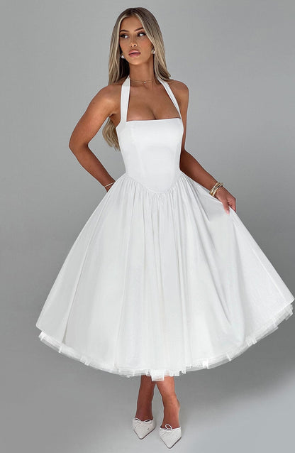 Elegant Esplendor Bryllups Midi Kjole