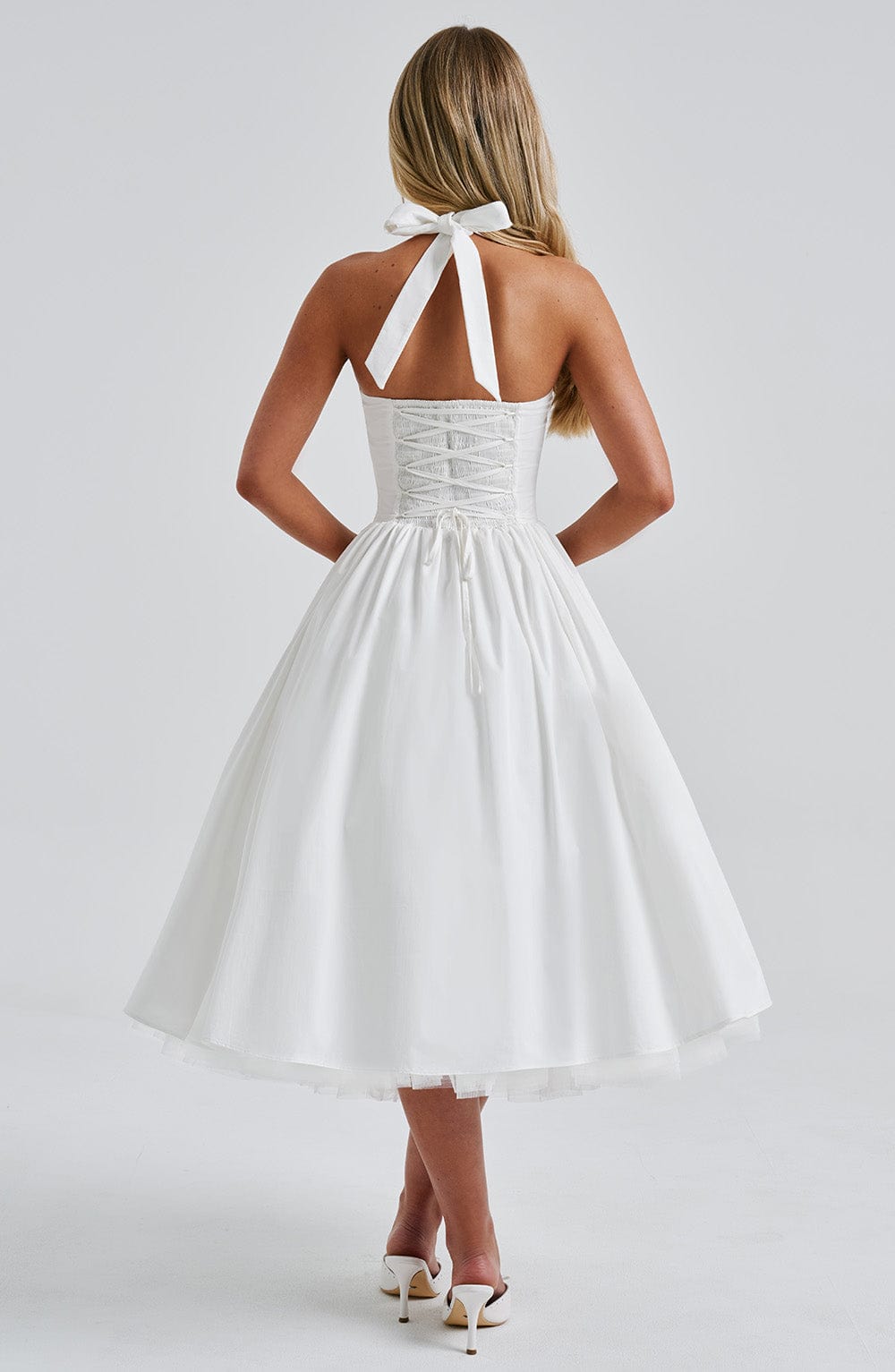 Elegant Esplendor Bryllups Midi Kjole