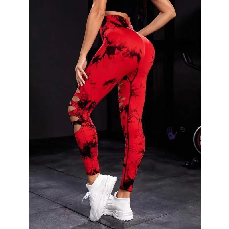 Cropped Tie Dye Fitness Leggings for dame