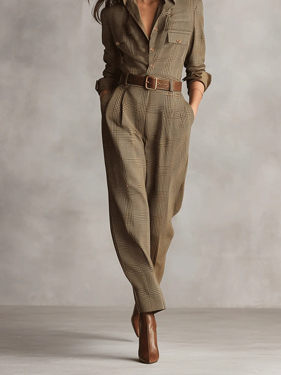 Klaerigo – Elegant rutete buksedress