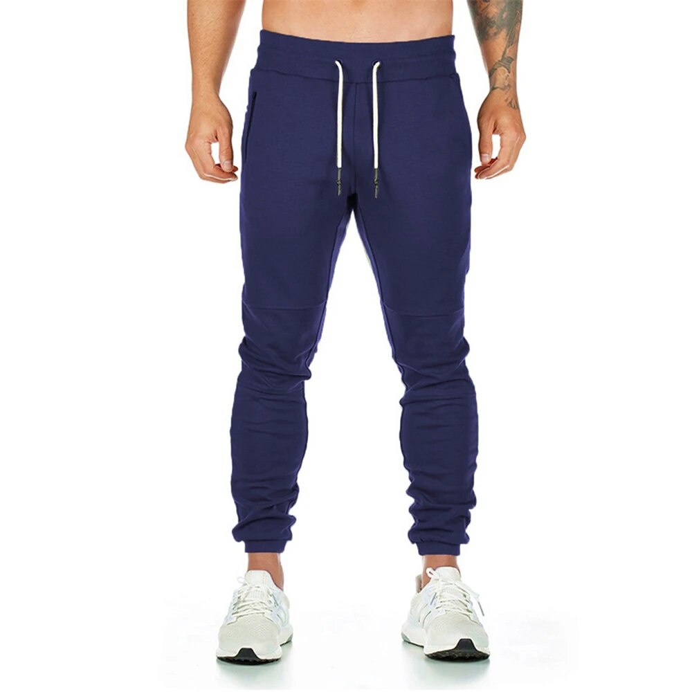 Skinny joggebukse med flere lommer og elastisk midje for menn
