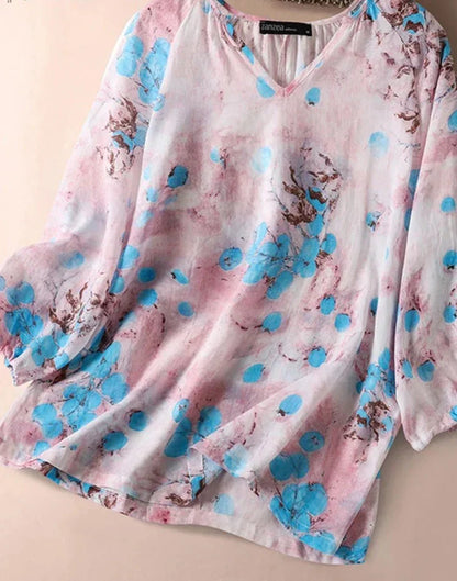 Bohemsk bluse med blomstermønster