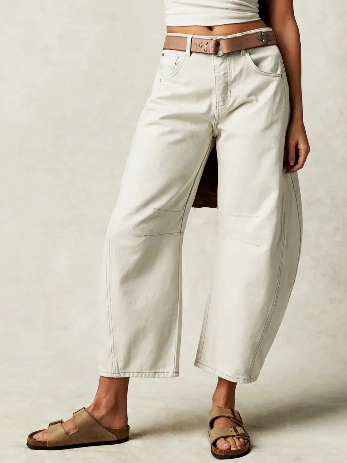 Zara | Barrel leg-bukser i denim med lavt liv