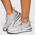 Ziva | Sneakers i metallisk glitterskinn med glidelås på siden og snøring – Sølv
