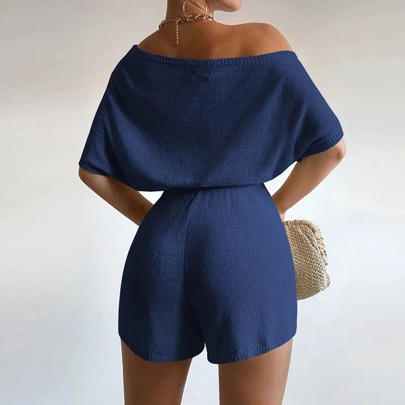 Korte mouwen jumpsuits met knopen