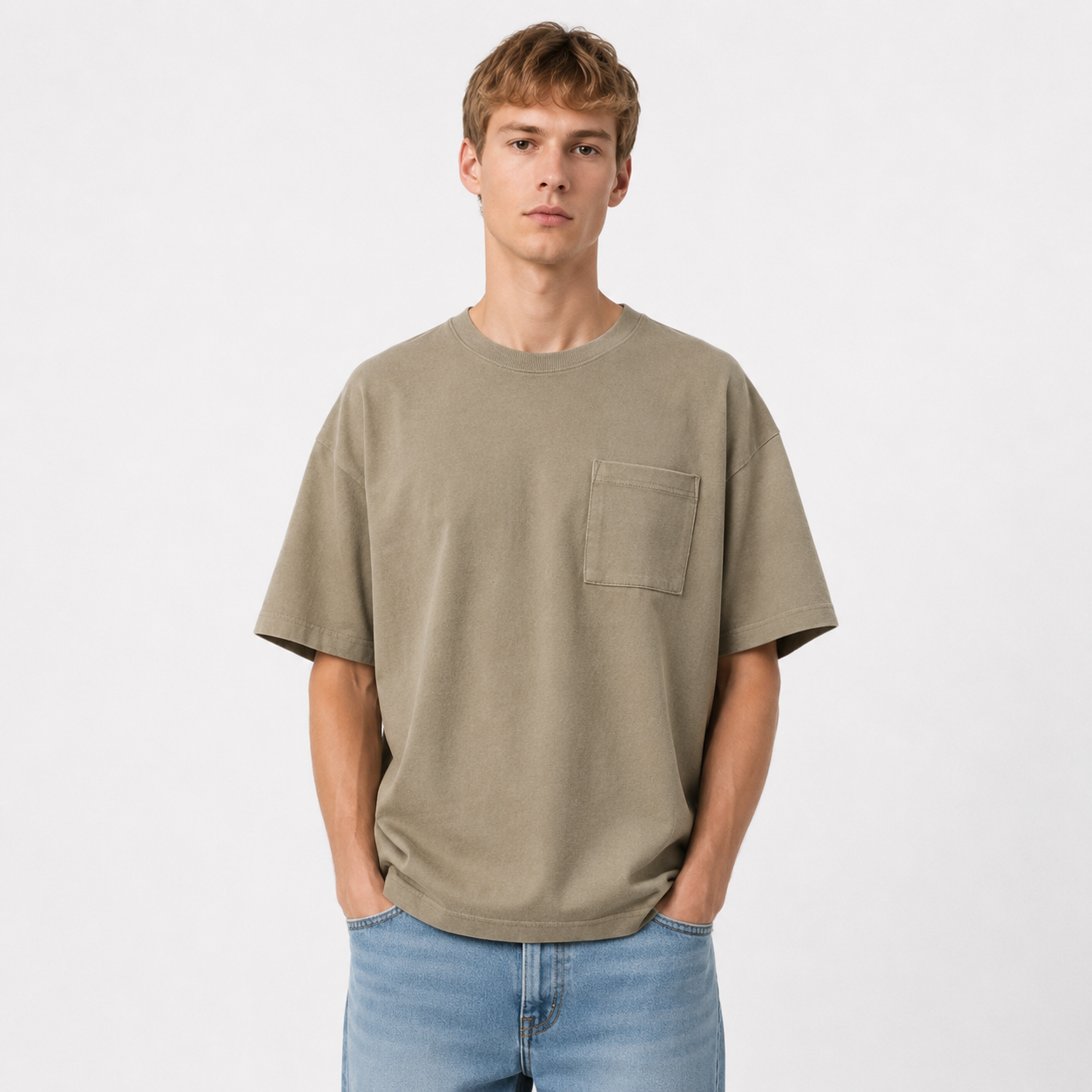 Heavyweight T-skjorte i Bomull – Vintage Unisex Sommerstil 320gsm