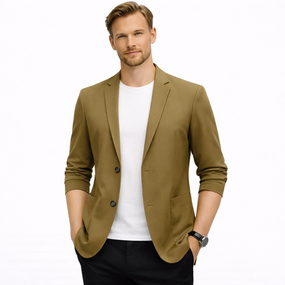 Lett Sommerblazer for Menn – Formell Dressjakke med Dobbel Knappelukking | Pustende Businessjakke i Løs Passform
