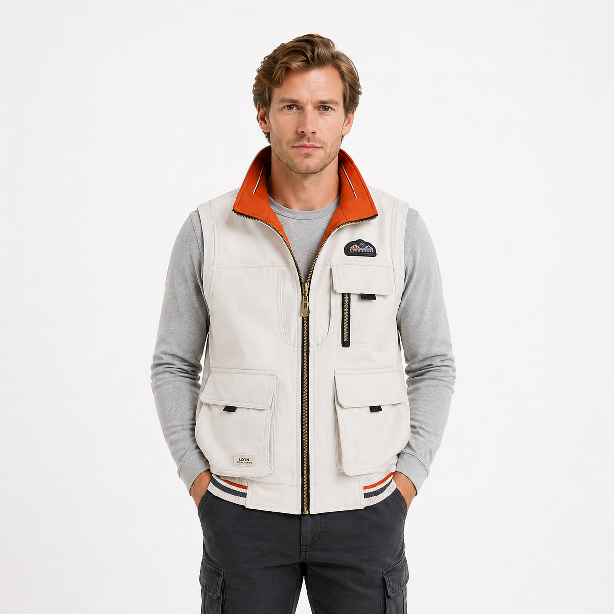 Outdoor Vest til Herre – Lett, Pustende &amp; Stand Collar Design