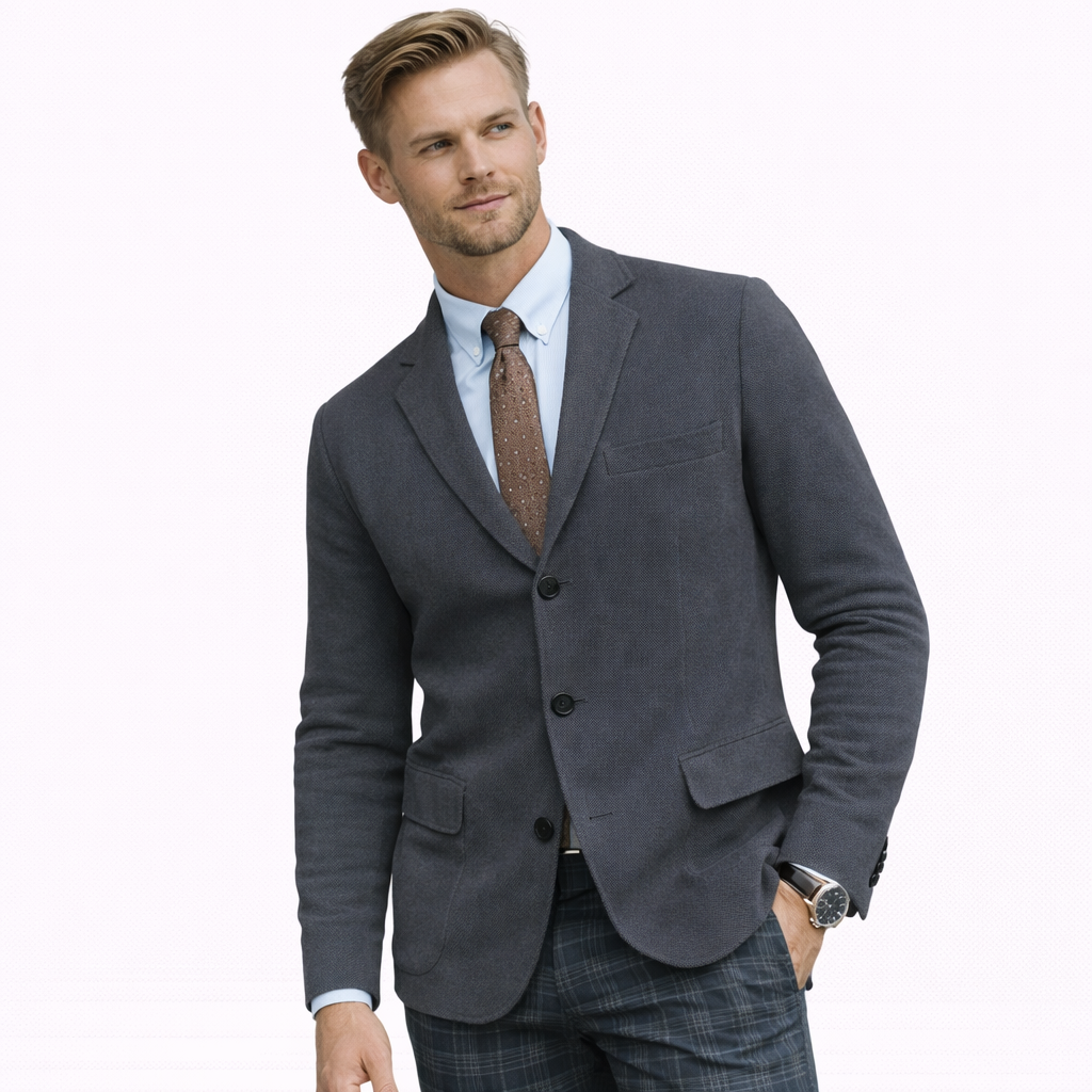 Britisk Inspirert Dressjakke for Menn – Slim Fit Blazer i Klassisk Design | Elegant Jakke til Høst og Vinter