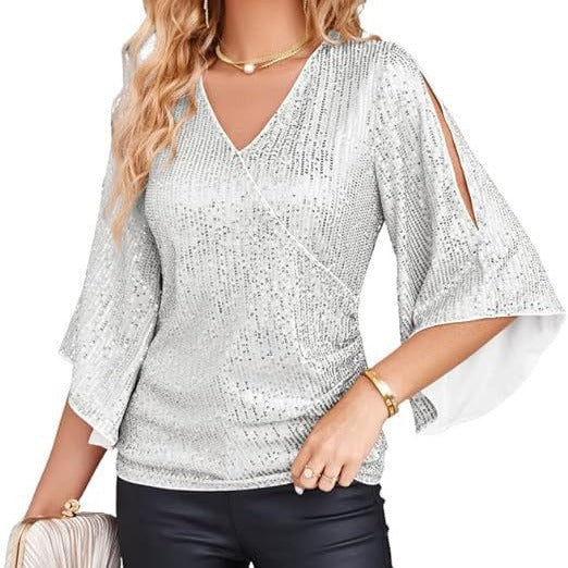 Glitter topp sølv