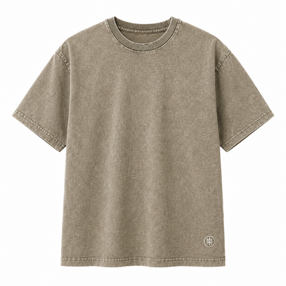 Vintage Batikk T-skjorte til Herre – Vasket Bomulls Tee med Broderidetaljer