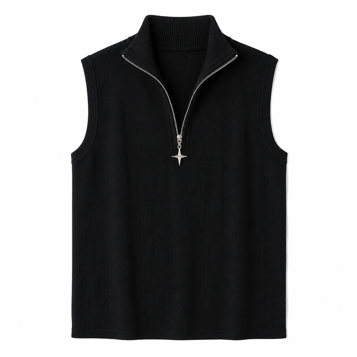 Ermeløs Topp til Herre | Streetwear Singlet med Ståkrage og Glidelås