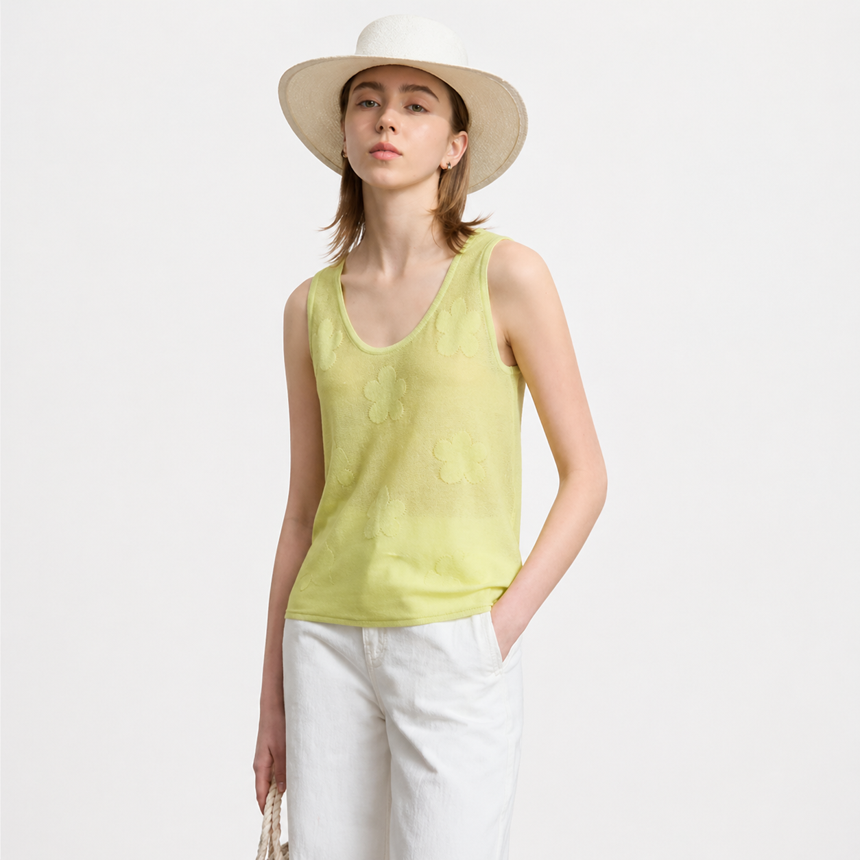 Strikket Camisole til Dame – U-hals &amp; Elegant Sommer Basic