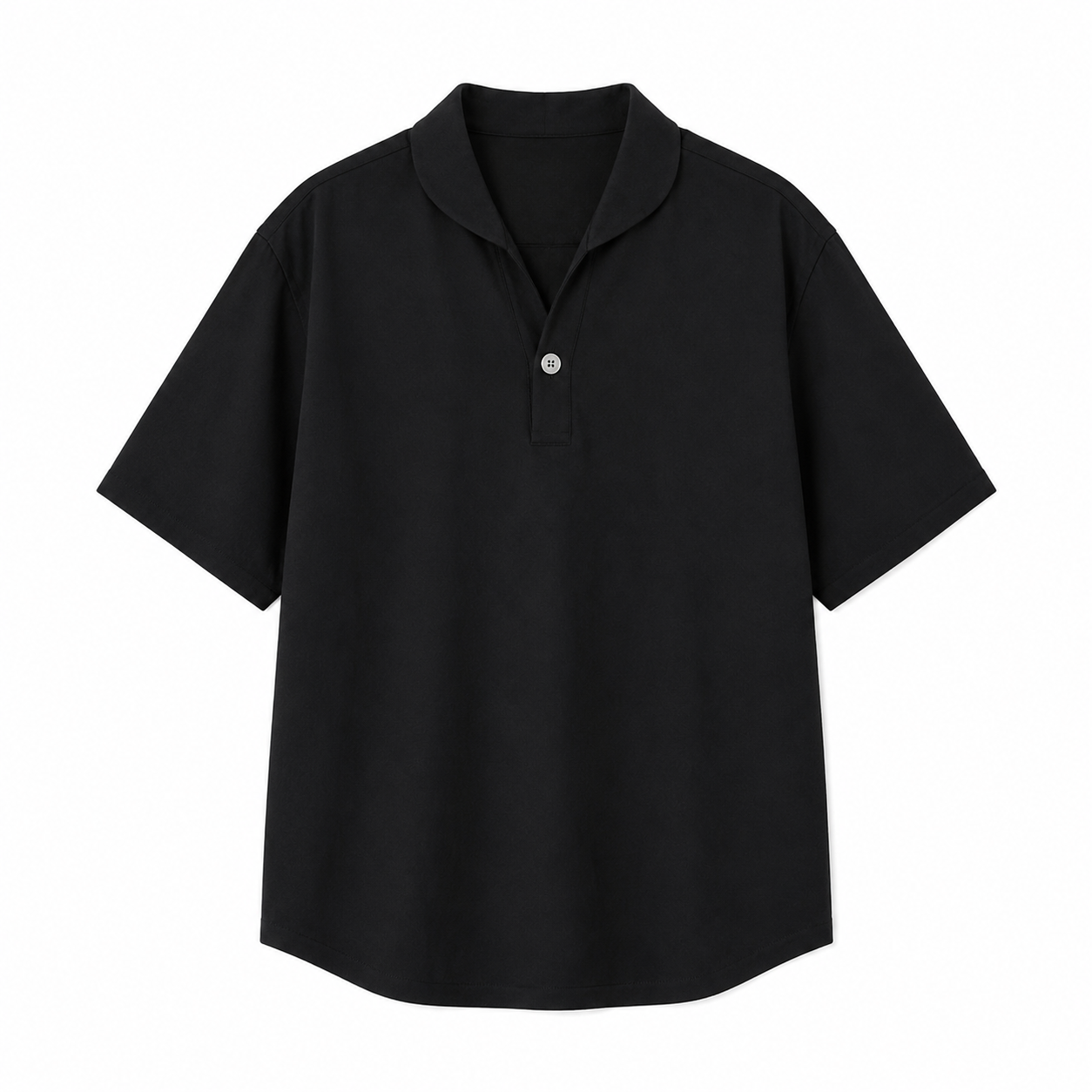 Kortermet Polo til Herre | Elegant Ensfarget T-Skjorte med Krage