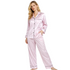 Stripete Pysjsett for Kvinner – Langermet Skjorte og Bukse | Mykt og Varmt Loungewear til Høst og Vinter – Rosa