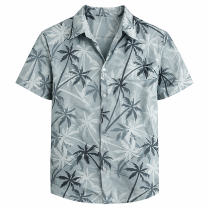 Hawaiisk Skjorte til Herre – Palmetrykk &amp; Tropisk Sommerstil