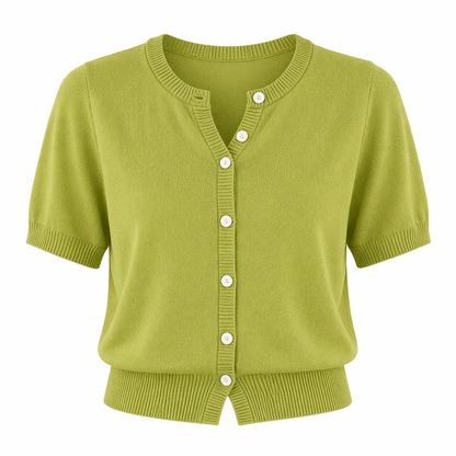 V-hals Topp til Dame – Mock Two-Piece Design &amp; Slim Fit Sommerstil