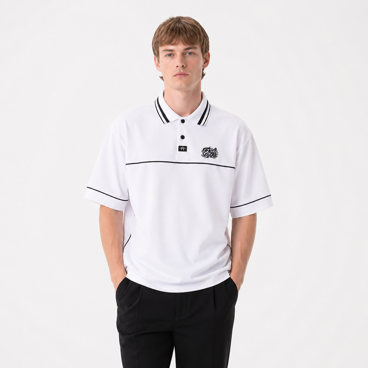 Polo T-skjorte til Herre – Brodert Streetwear &amp; Løs Passform