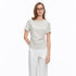 Asymmetrisk T-skjorte til Dame – Waist-Cinching Topp med Cut-out Detaljer – Lysgrå