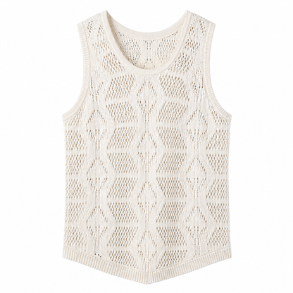 Strikket Vest til Herre – Vintage Hollow Design &amp; Sommer Layering