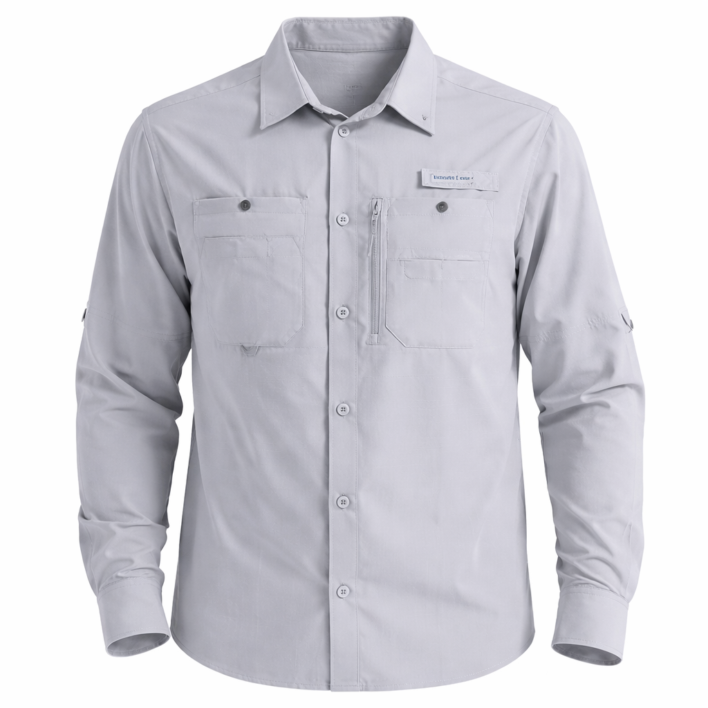 Fiskeskjorte til Herre – UPF50+ Solbeskyttelse &amp; Hurtigtørkende Outdoor Skjorte