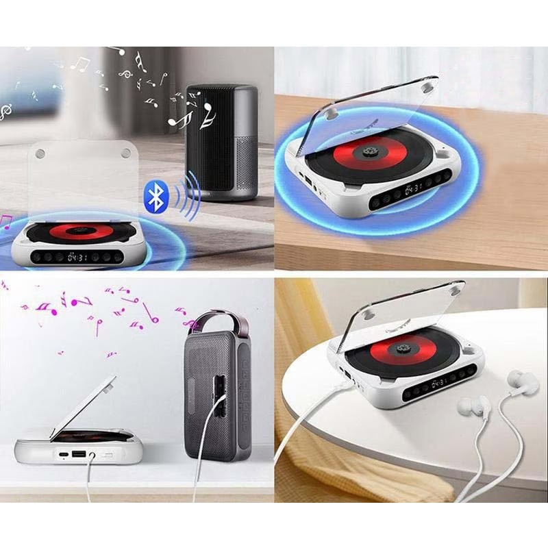 Bærbar CD-spiller med Bluetooth i rosa – bilde 2