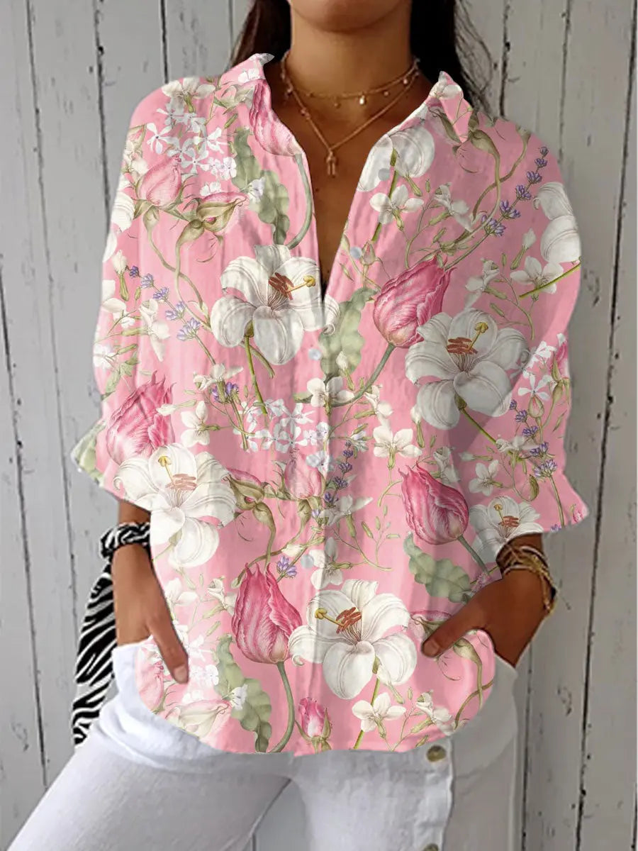 Klaerigo | Elegant blomsterbluse – Flerfarget