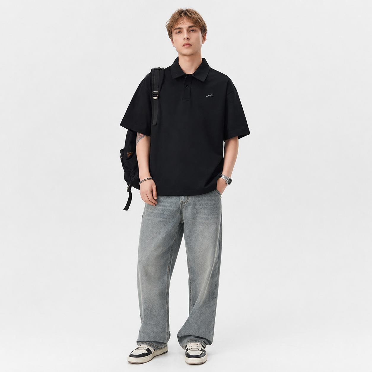 Quick-Dry Polo T-skjorte til Herre – Lett, Sval &amp; Komfortabel Sommerstil – Svart