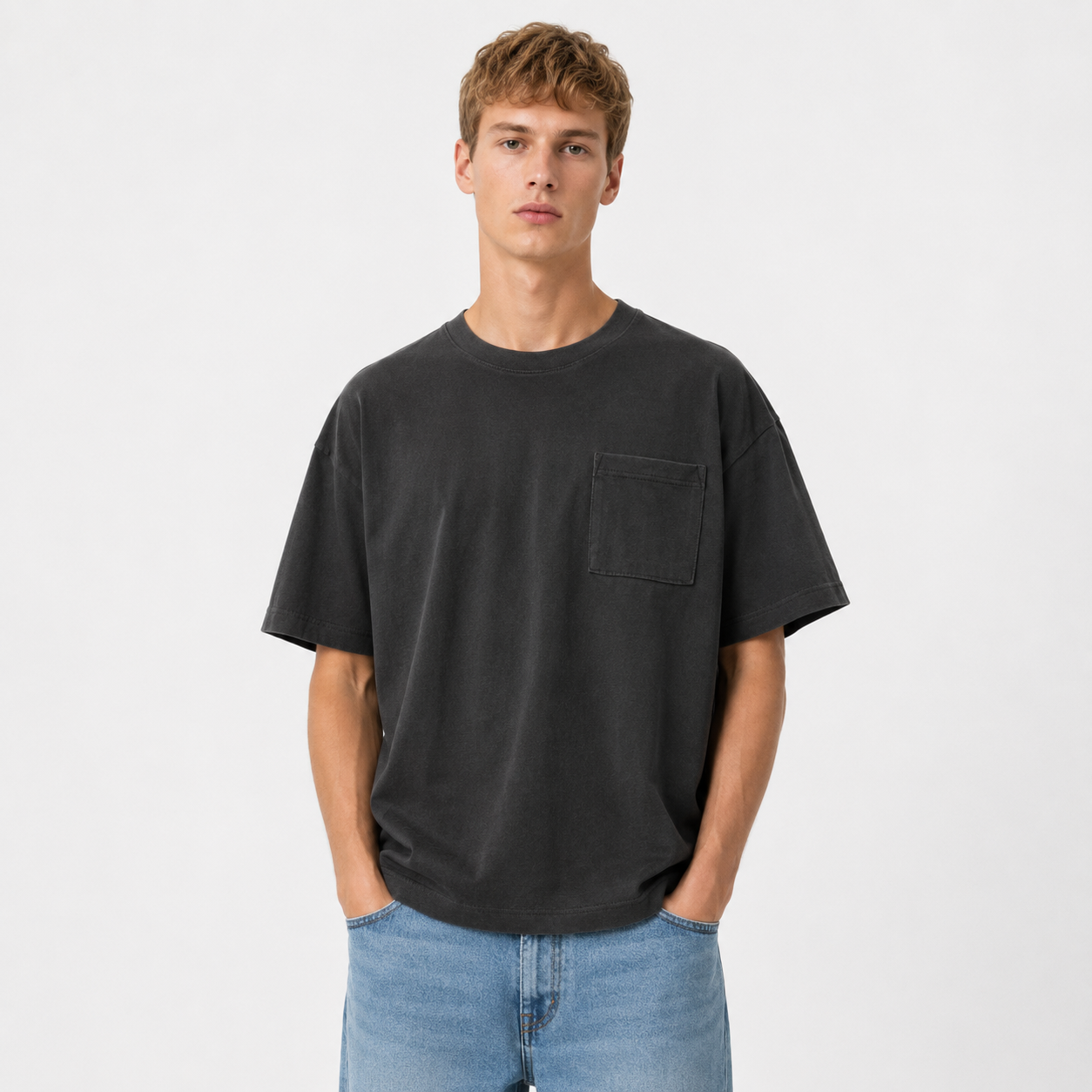 Heavyweight T-skjorte i Bomull – Vintage Unisex Sommerstil 320gsm