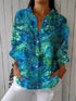 Klaerigo | Bluse med påfuglmotiv – Flerfarget