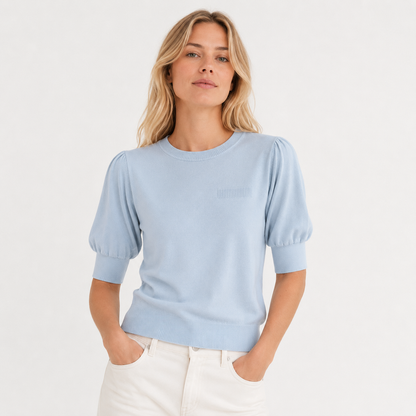 Strikket Silke T-skjorte til Dame – Lett Half Sleeve Sommertopp