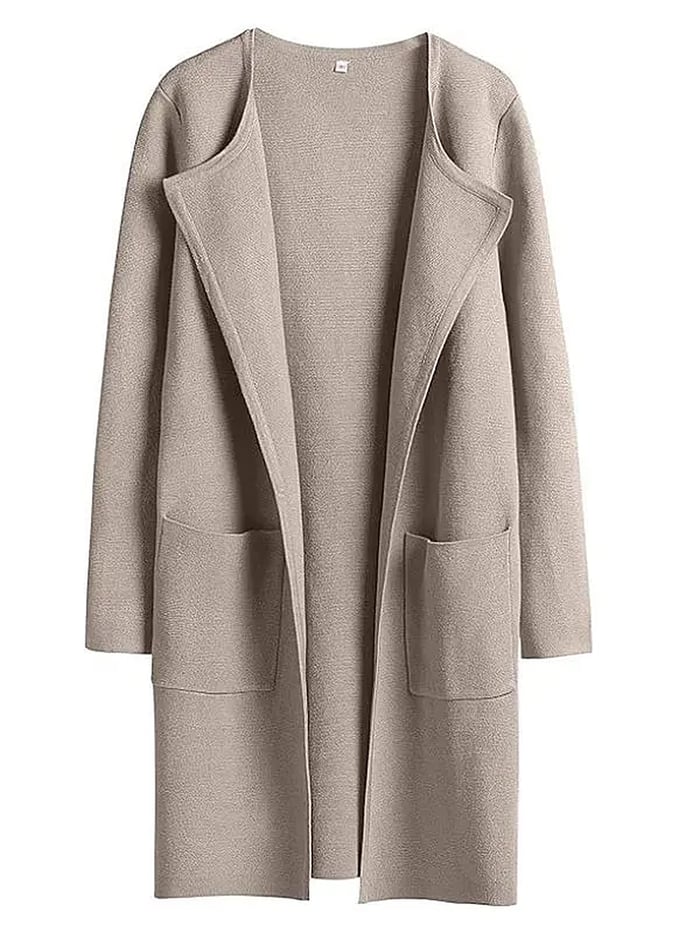 Ny klassisk frakk cardigan med revers