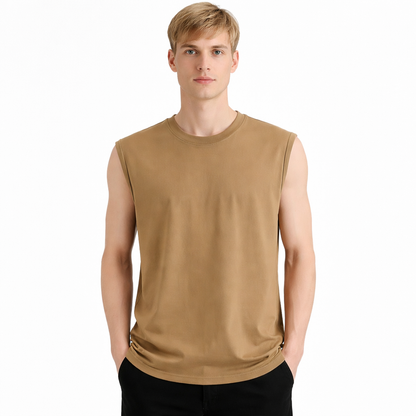 Bomullssinglet til Herre – 100% Bomull, Slim Fit &amp; Perfekt for Trening