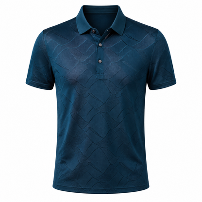 Slim Fit Poloskjorte til Herre – Lyocell- og Silkeblanding med Elegant Struktur