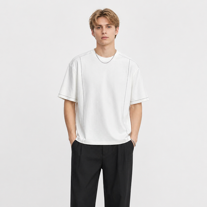 Premium T-skjorte til Herre – 260g Kraftig &amp; Minimalistisk Stil – Grå