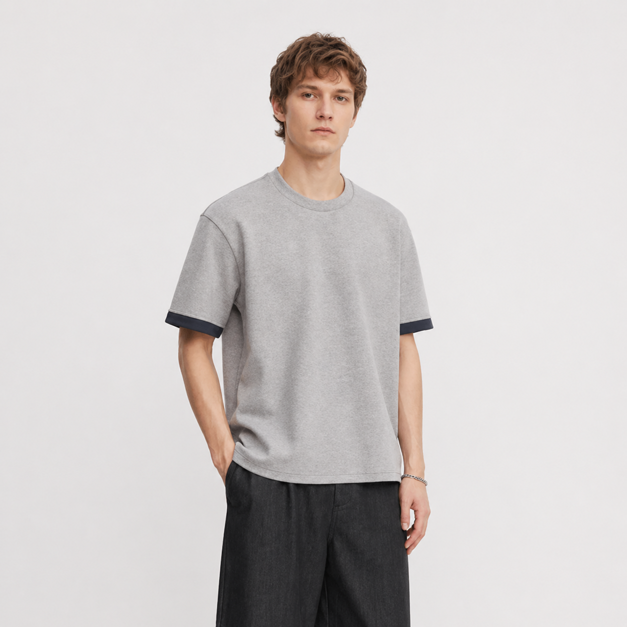 Kraftig T-skjorte til Herre – 260g Oversized med Drop Shoulder