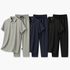 Sommerens Favoritt: Pustende Herresett i Is-silke – Polo & Bukse i Todelt Joggedress Pakke – 7879 Khaki + 7879 Marineblå + 7879 Svart