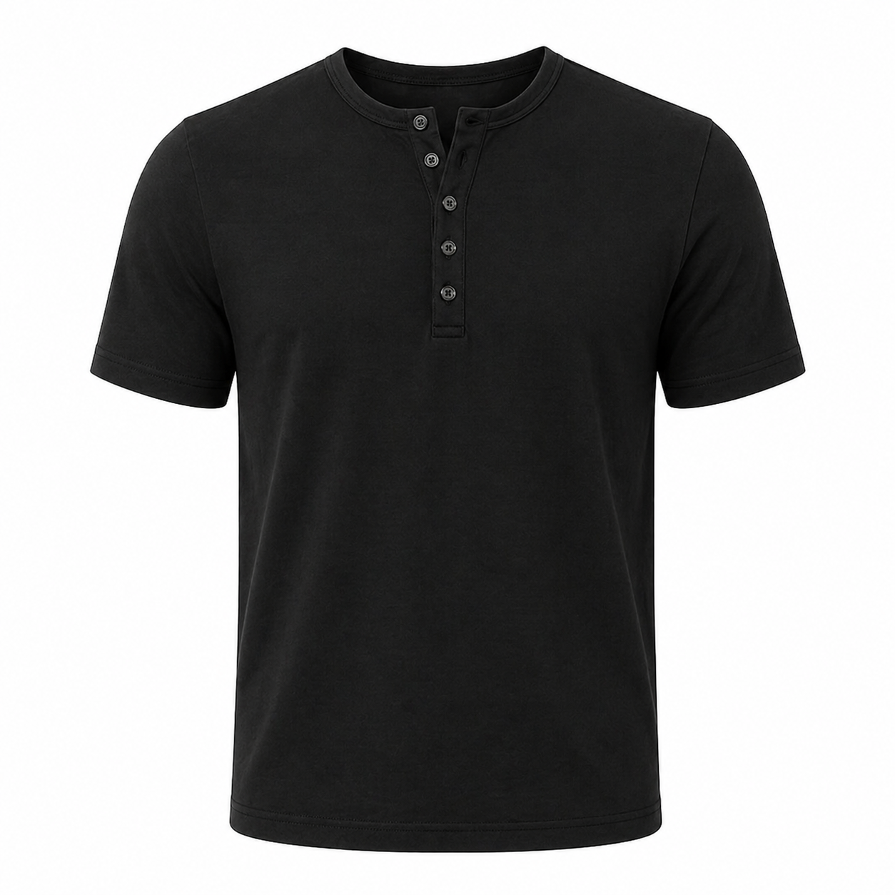 Henley T-skjorte til Herre – Slim Fit med Knappelukking