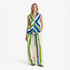 Stripet Singlet til Dame – V-hals & Kontrastfarger – Topper