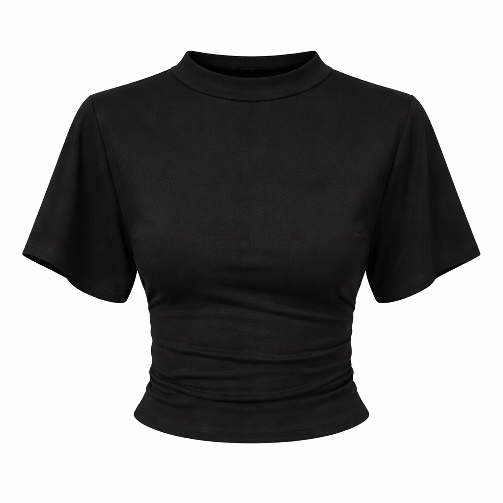 Grå Crop Topp med Korsett-Detaljer – Trendy Streetwear for Dame