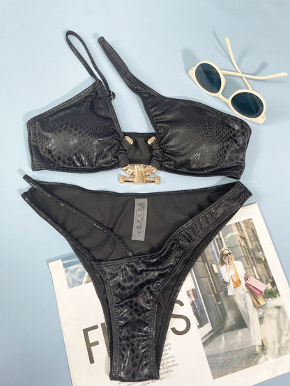 Badedraktbikini med slangemønster