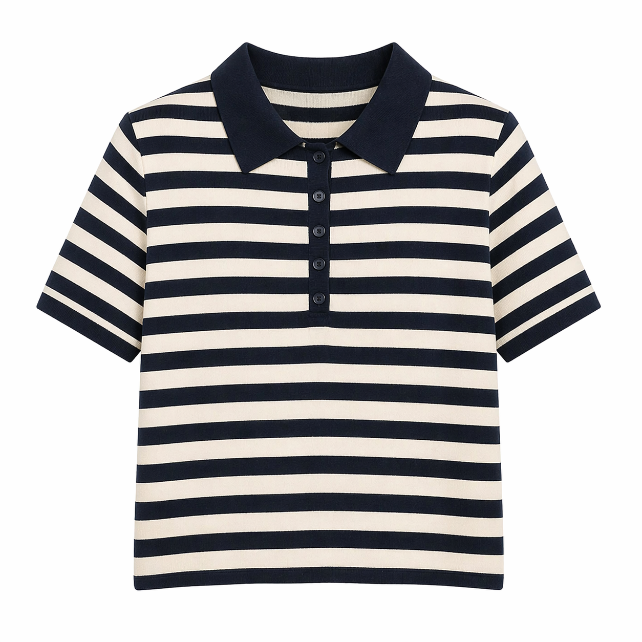 Stripet Polo T-skjorte til Dame – 100% Bomull &amp; Klassisk Sommerstil