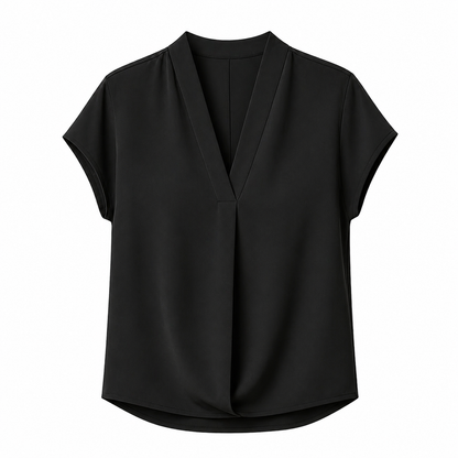 V-hals T-skjorte til Dame – Stretch &amp; Minimalistisk Design