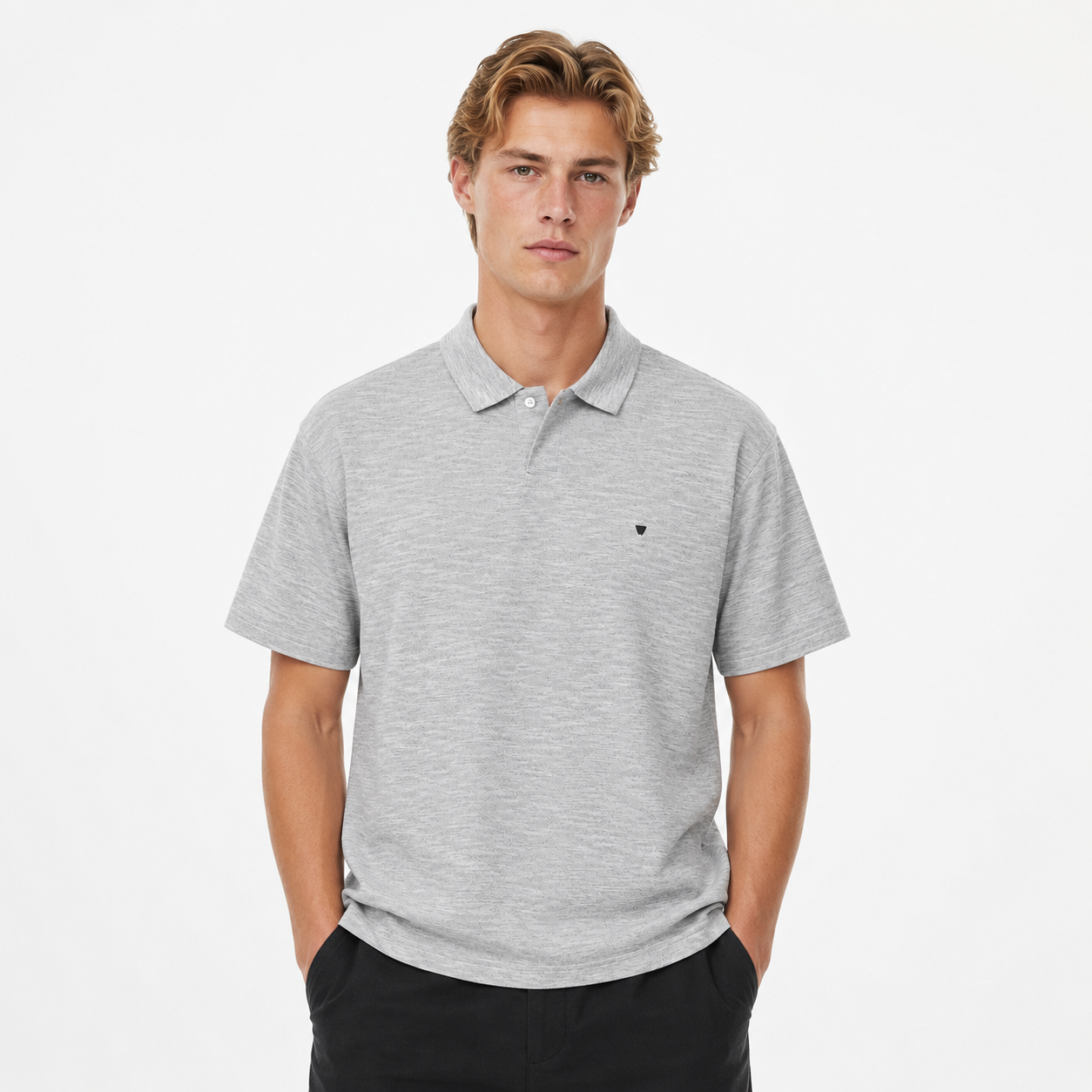 Polo T-skjorte til Herre – Kortermet Pikéskjorte med Brodert Logo – Hvit